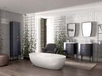 Oristo Lustro w ramie 50 cm LOUIS granatowy mat