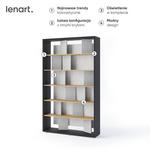 FITT FP-01 - Regał z Oświetleniem LED Grafit/Dąb Linearny/Natura/Szary