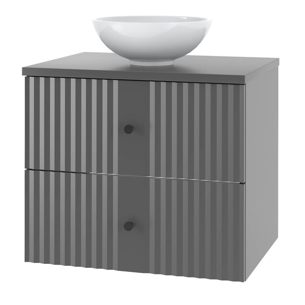 XILO-02 - Szafka z Umywalką i Blatem 2S 60cm Szary Mat Zestaw-5