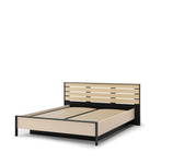 ENNA EN-02(160) - Łóżko 160 cm ze Stelażem i Oświetleniem LED Beżowy Czarny