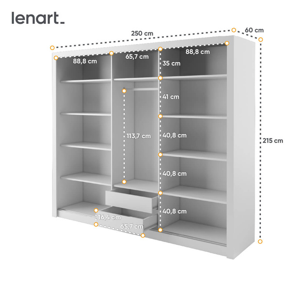 IDEA ID-11 - Szafa Przesuwna 3-drzwiowa Biała