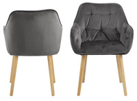 Brooke  Krzesło Do Jadalni Z Podłokietnikiem  Szare