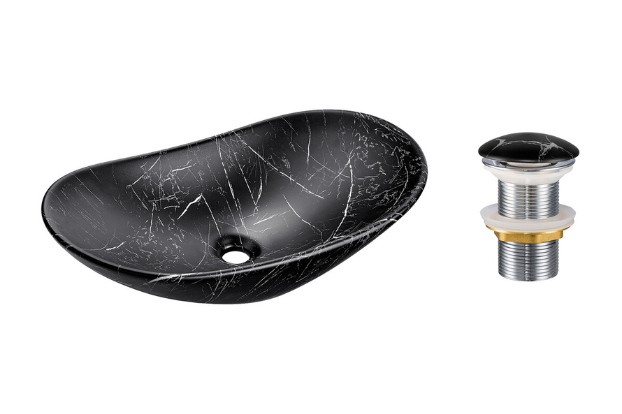 Korek do umywalki LENA-MB2 Czarny Mat