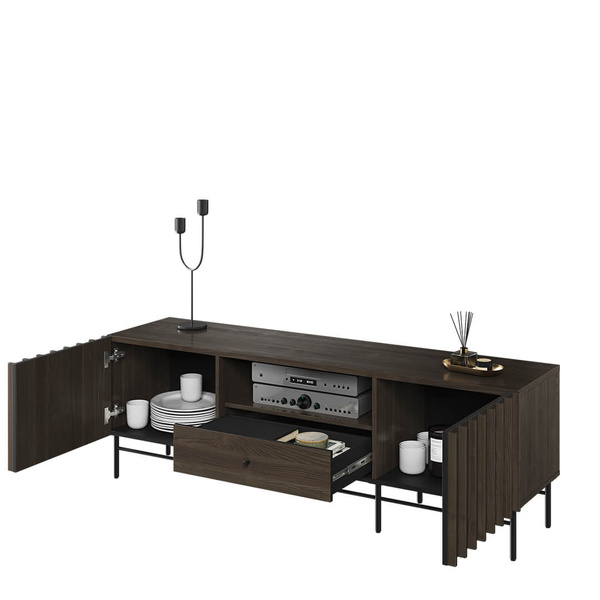 PIEMONTE PE-03 - Szafka RTV 2D1S Jesion Portland/Czarny