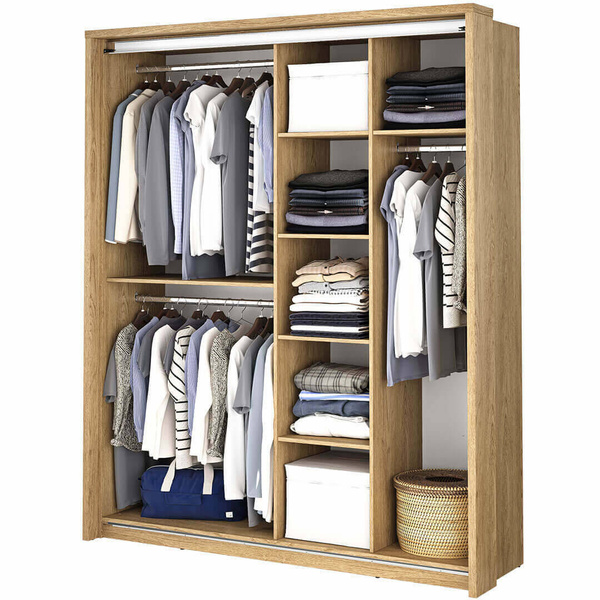 ARTI AR-17 - Szafa Przesuwna 2-drzwiowa Z Lustrami Dąb Shetland