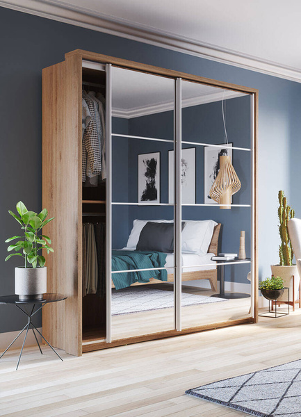 ARTI AR-17 - Szafa Przesuwna 2-drzwiowa Z Lustrami Dąb Shetland