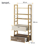 LENNY LY-02 - Regał 2S Dąb Artisan/Beż/Truflowy