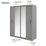 IDEA ID-03 - Szafa Przesuwna 2-drzwiowa Szara