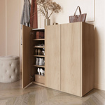 EASY EA-03 - Komoda 3-drzwiowa z Oświetleniem LED Dąb Scandi/Biały Połysk