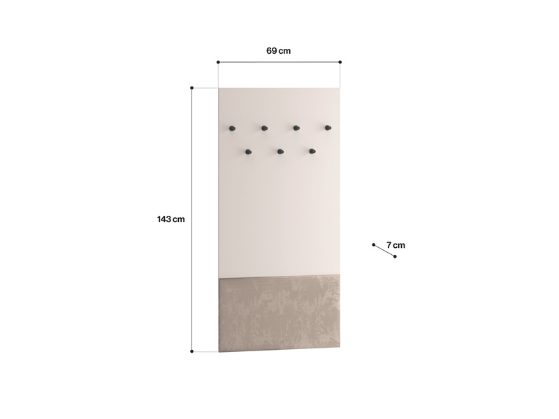 Wieszak Panel Wąski VOCO 08 Cashmere Dąb Cremona Terracotta