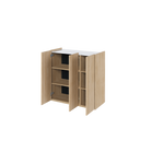 EASY EA-03 - Komoda 3-drzwiowa z Oświetleniem LED Dąb Scandi/Biały Połysk