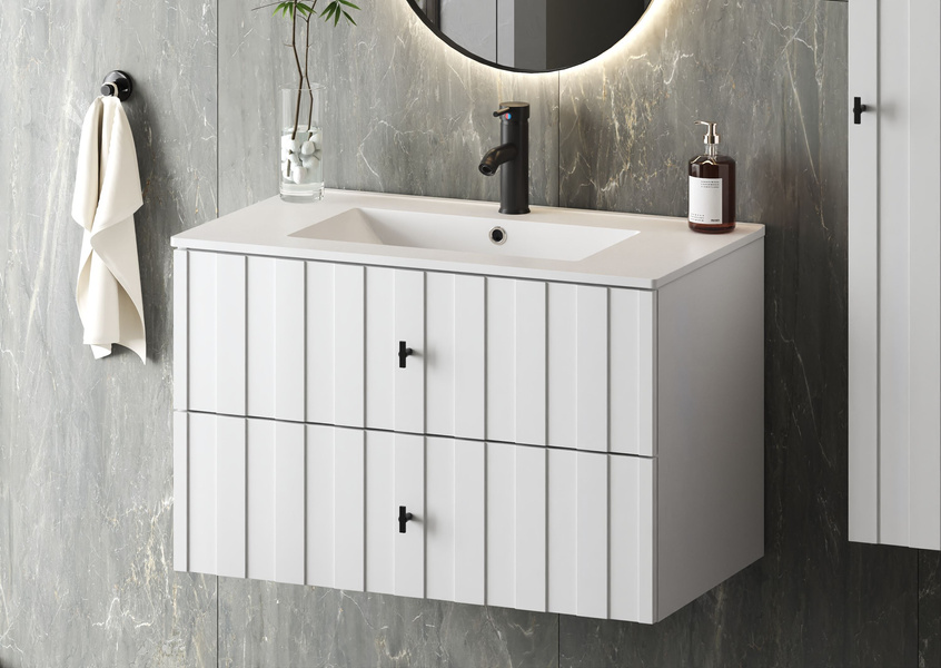 ELEGANTE-06 - Szafka pod Umywalkę 2S 80 cm Biały Mat