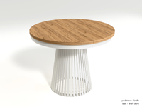 GARDA - Stół Okrągły Rozkładany Kraft Złoty Biały Mat