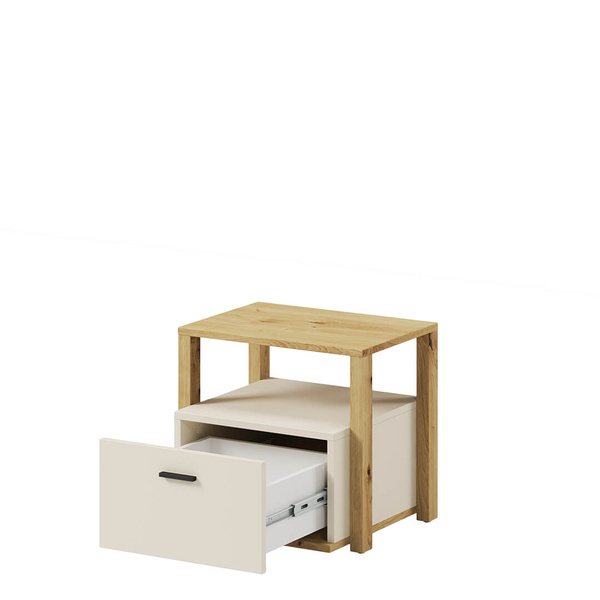 LENNY LY-07 - Stolik Nocny Dąb Artisan/Beż/Truflowy