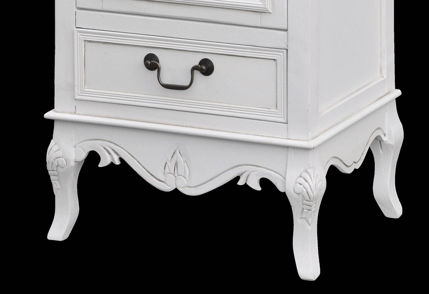 Rimini White 02 Regał 2S prowansalski biały brązowy wieniec drewno/mdf