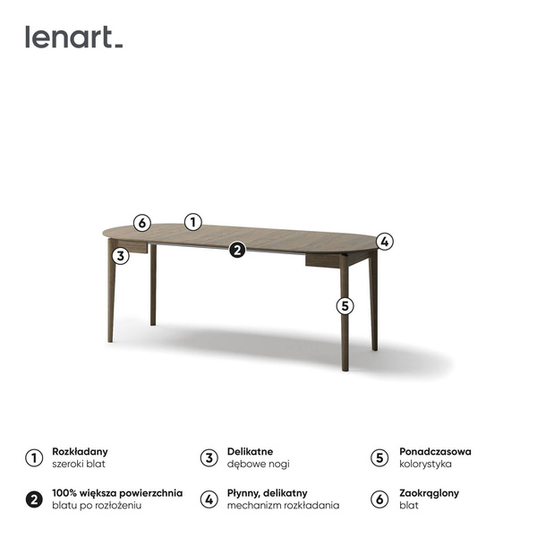 PLOT PT-05 - Stół Rozkładany 90-210 cm Dąb Ciemny