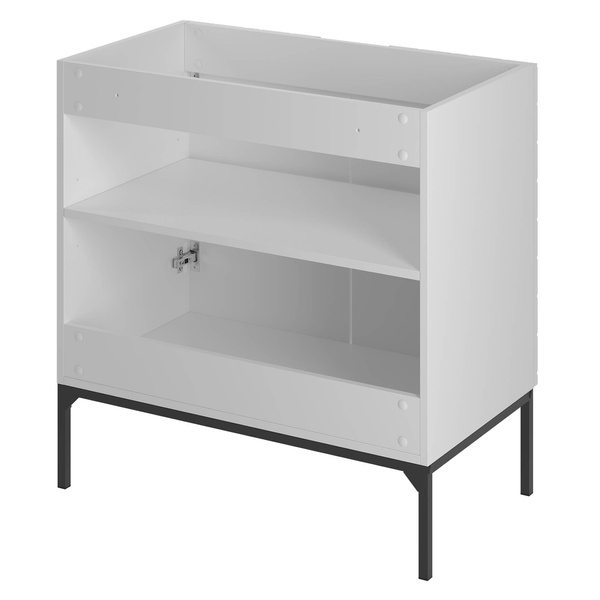 ASPEN-08 - Szafka pod Umywalkę z Blatem 2D 80cm Biały Mat Zestaw-1 Czarny Stelaż