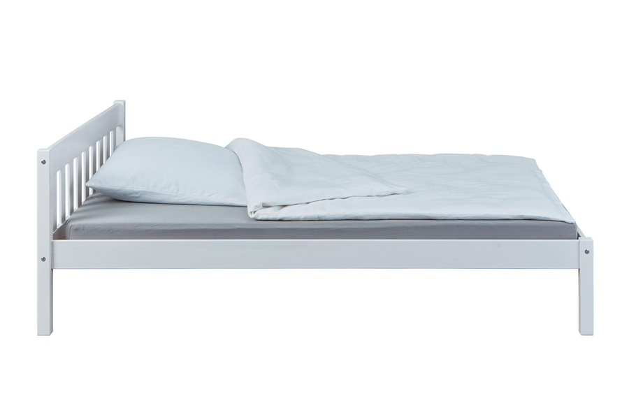 Łóżko podwójne VILMAR 140x200 drewniane białe