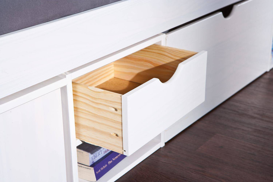 Łóżko TILL 90x200 drewniane białe