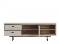 Rivero RIVF01 - Komoda RTV 1D2S Szara/Dąb Flagstaff Ciemna