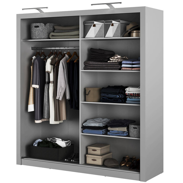 IDEA ID-16 - Szafa Przesuwna 2-drzwiowa Szara