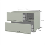 Cross S - Szafka Nocna 2 Szuflady Zgaszona Zieleń Czarny