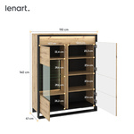 QUANT QA-06 - Szafka 1D1W Z Oświetleniem Dąb Artisan/Czarna