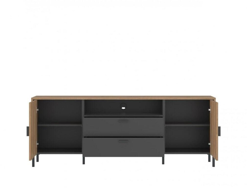 Shirley SHIF102 – Komoda RTV 2D2S Dąb Coast Evoke/Antracyt/Nadruk