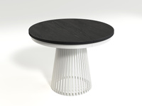 GARDA - Stół Okrągły Rozkładany Czarny Painflow Biały Mat