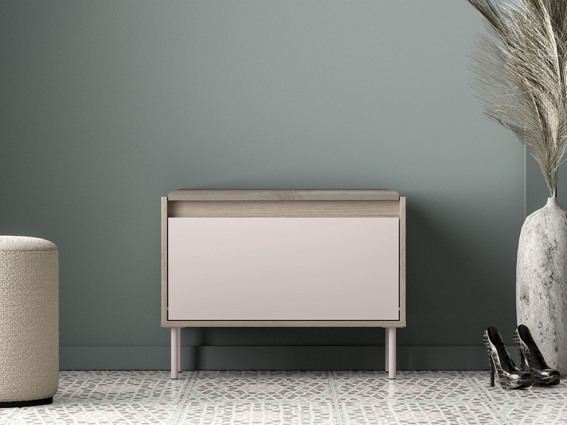 Szafka Na Buty 1D z Siedziskiem VOCO 06 Cashmere Dąb Cremona Terracotta
