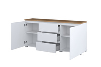 Modo - Komoda 2D3S Biały Mat Dąb Mauvella