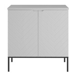 ASPEN-08 - Szafka pod Umywalkę z Blatem 2D 80cm Biały Mat Zestaw-1 Czarny Stelaż