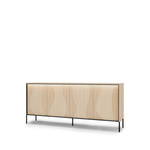 FLOW FW-04 - Komoda 4D z Oświetleniem Dąb Vincenza Bielona Czarny Mat