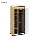 QUANT QA-01 - Szafa 2-drzwiowa Z Oświetleniem Dąb Artisan/Czarna