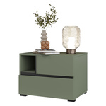 Cross S - Szafka Nocna 2 Szuflady Zgaszona Zieleń Czarny