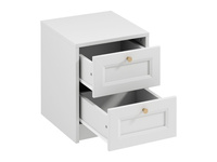 Rel SN - Szafka Nocna 2 Szuflady Biały Platynowy Mat