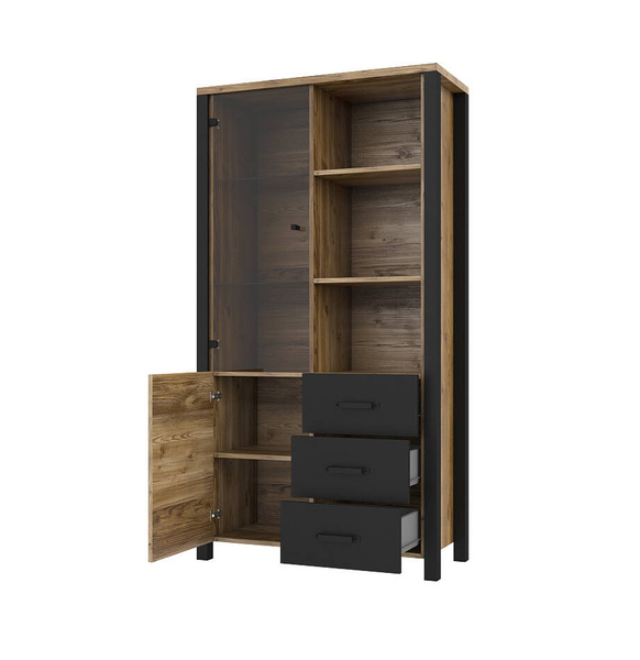 Olin WM Witryna 2D3S Świerk Appenzell / Czarny Mat