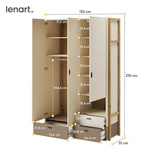 LENNY LY-01 - Szafa 3D3S Dąb Artisan/Beż/Truflowa
