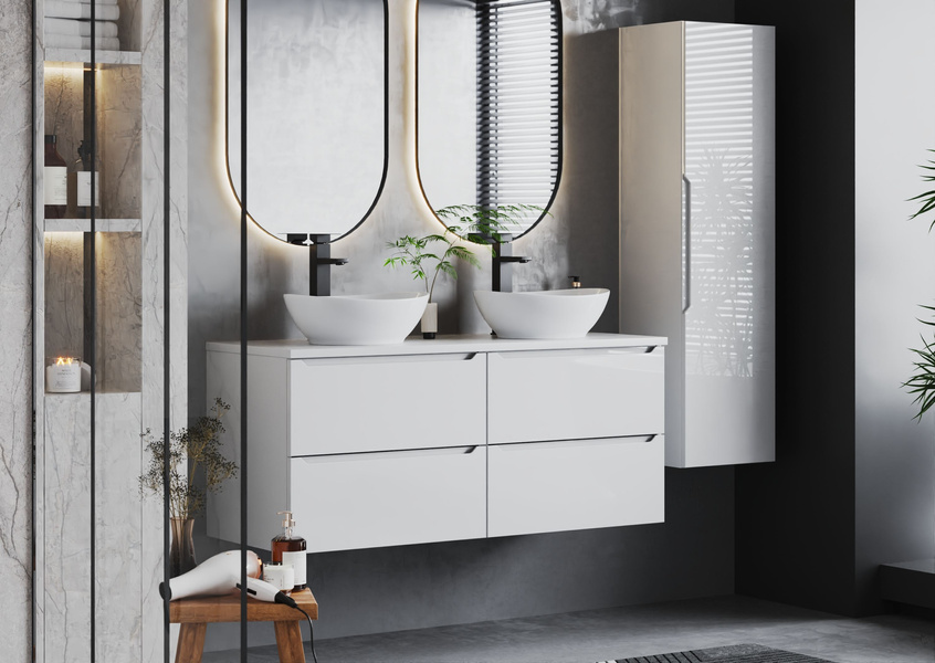 ETNA-03 - Słupek Wysoki 1-drzwiowy Biały Połysk