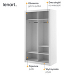 ARTI AR-06 - Szafa Przesuwna 2-drzwiowa 120 cm Biała