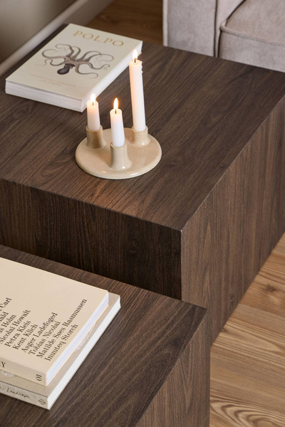 Actona Stolik Kawowy Dice 2 Sztuki Ash Smoked