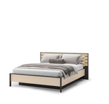 ENNA EN-02(160) - Łóżko 160 cm ze Stelażem i Oświetleniem LED Beżowy Czarny