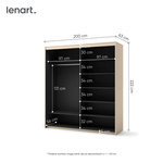 TREND TS-01 - Szafa 2-drzwiowa z Oświetleniem LED Beż Piaskowy Czarny Mat