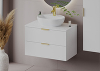 PILE-01 Szafka Pod Umywalkę 2S 80 cm Biały Mat