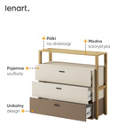 LENNY LY-06 - Komoda 3S Dąb Artisan/Beż/Truflowa