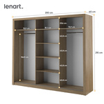 ARTI AR-02 - Szafa Przesuwna 3-drzwiowa Dąb Shetland