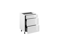 Szafka Kuchenna Dolna 3 Szuflady D60S3 Aspen White Biały Połysk