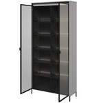 TREND TR-07 - Witryna 2-drzwiowa Z Oświetleniem Szara/Czarna