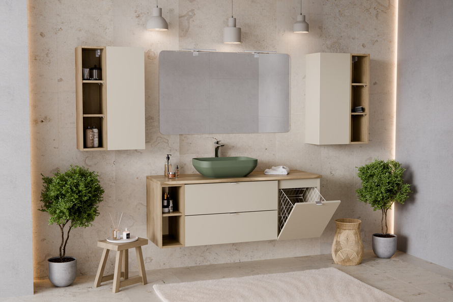 Dalia Cashmere Szafka pod Blat 40 cm 1 Drzwi z Koszem na Pranie