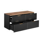 Zestaw 120 cm ADEL BLACK z Podwójna Szafka i Blatem